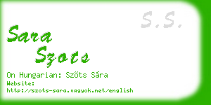 sara szots business card