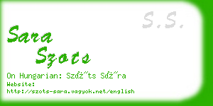 sara szots business card